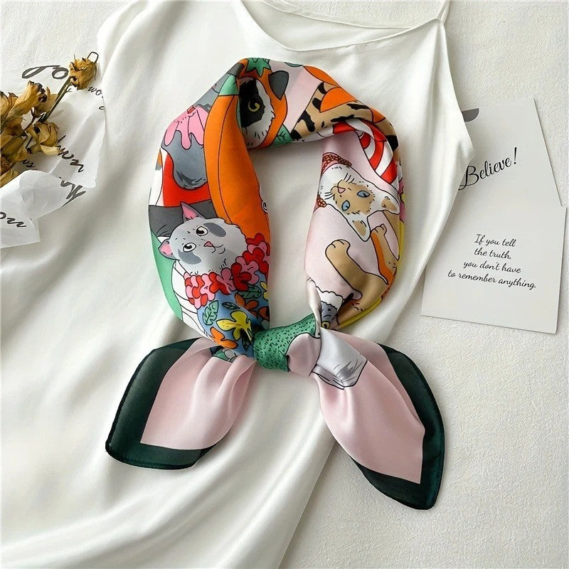 Kalsten | Retro Korean Style Faux Silk Scarf