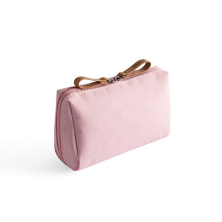Solid color cosmetic bag with double zipper | Kalsten