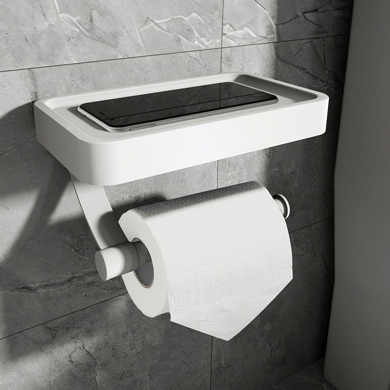 Drill-Free Stainless Steel Toilet Paper Holder with Shelf