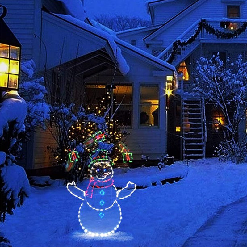 Kalsten | Animated LED Snowball Fight Light | Outdoor Snowman & Penguin Christmas Decor