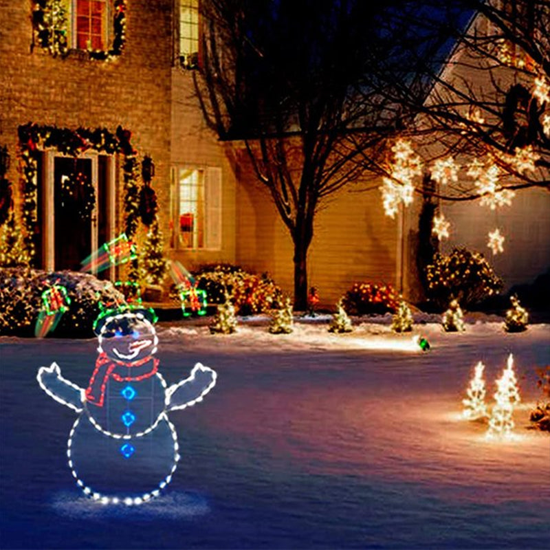 Kalsten | Animated LED Snowball Fight Light | Outdoor Snowman & Penguin Christmas Decor