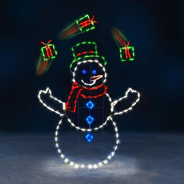 Kalsten | Animated LED Snowball Fight Light | Outdoor Snowman & Penguin Christmas Decor