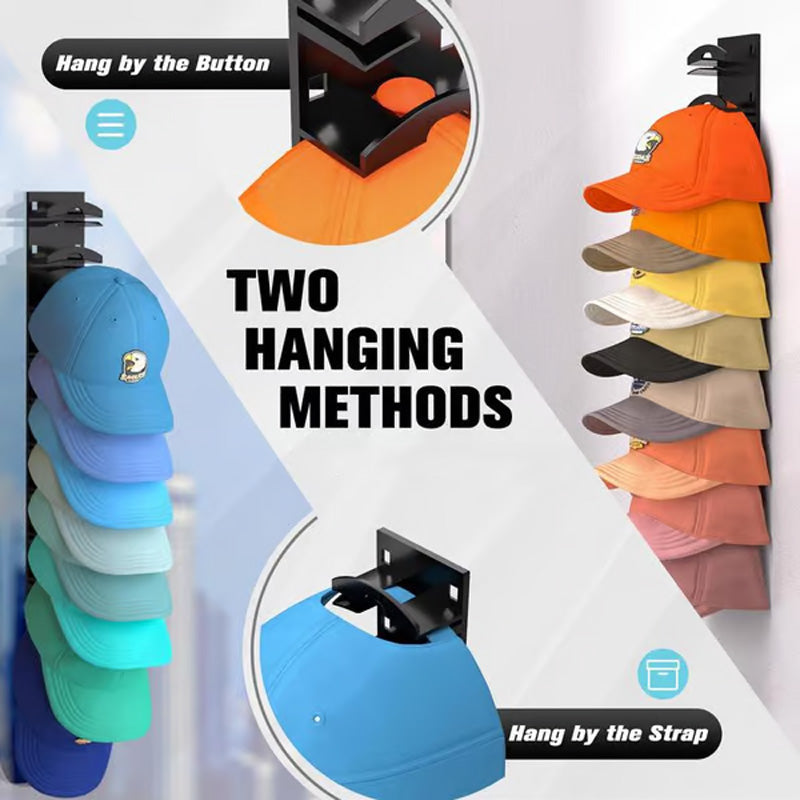 Kalsten | Hat holder in multiple layers for baseball caps with 2 mounting options