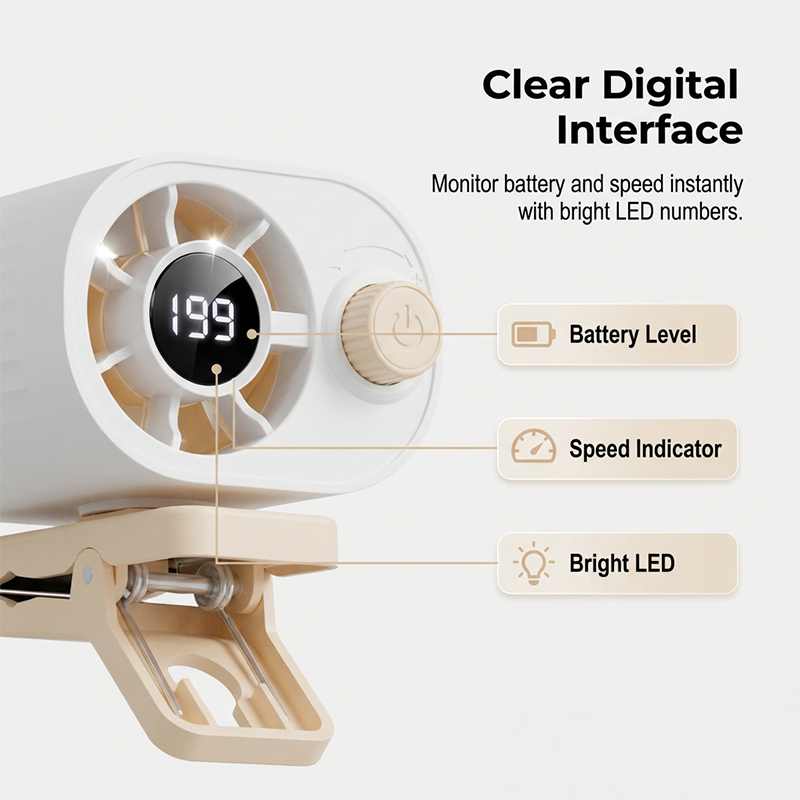 Rechargeable Clip-On Air Cooler for Outdoors | Kalsten
