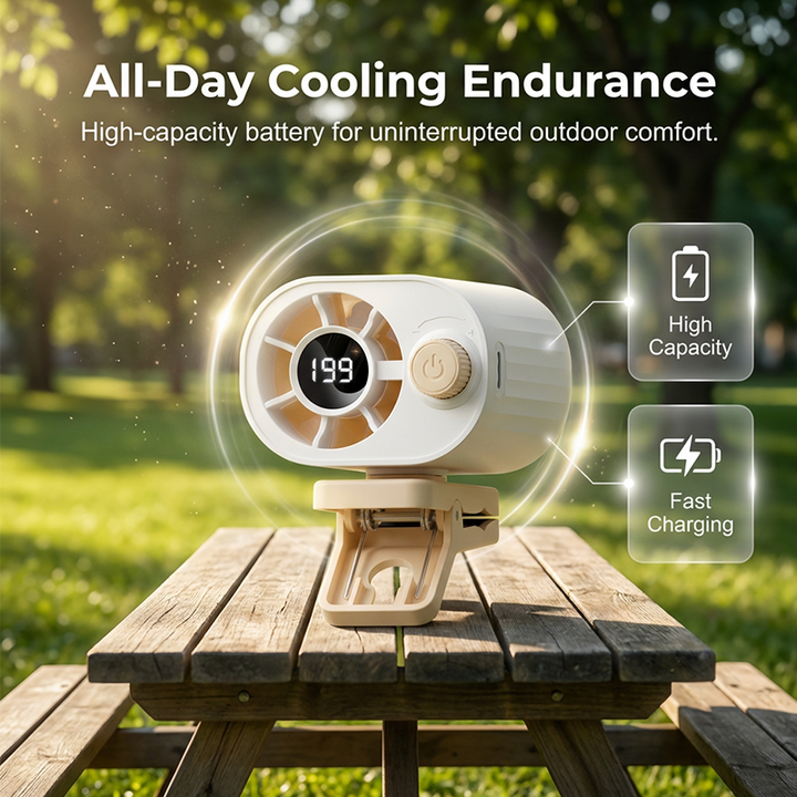 Rechargeable Clip-On Air Cooler for Outdoors | Kalsten