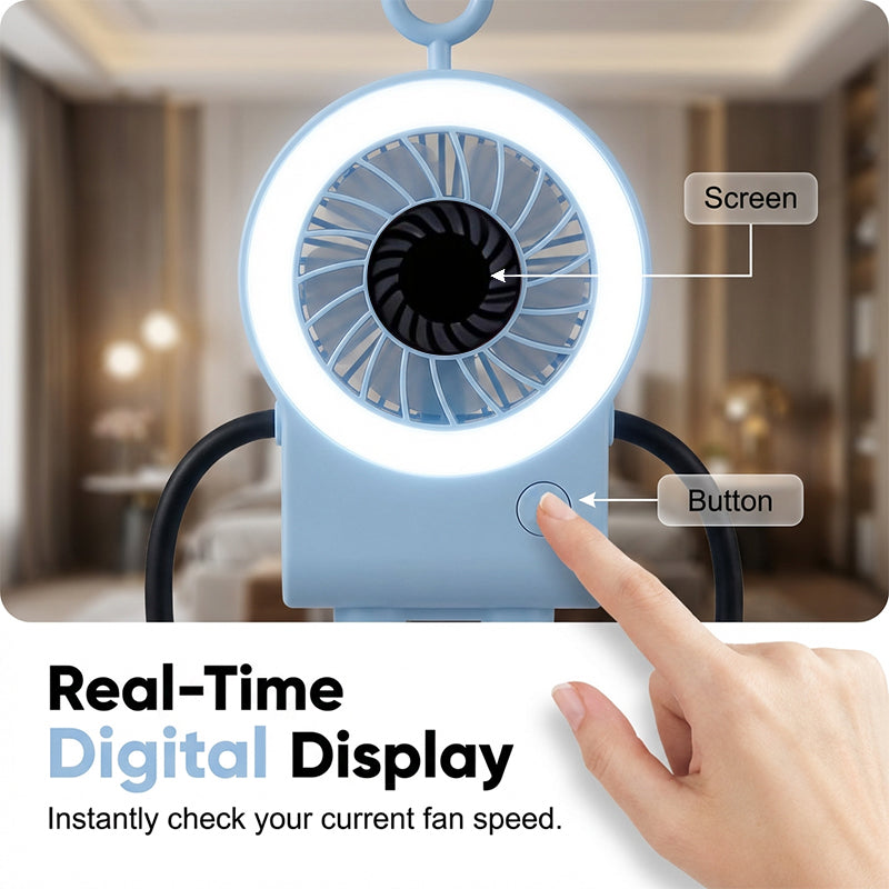 Flexible Robot Desk Fan with LED Light | Kalsten