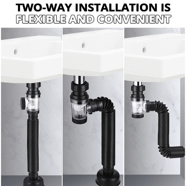 Telescope drain pipe with odor trap | Kalsten