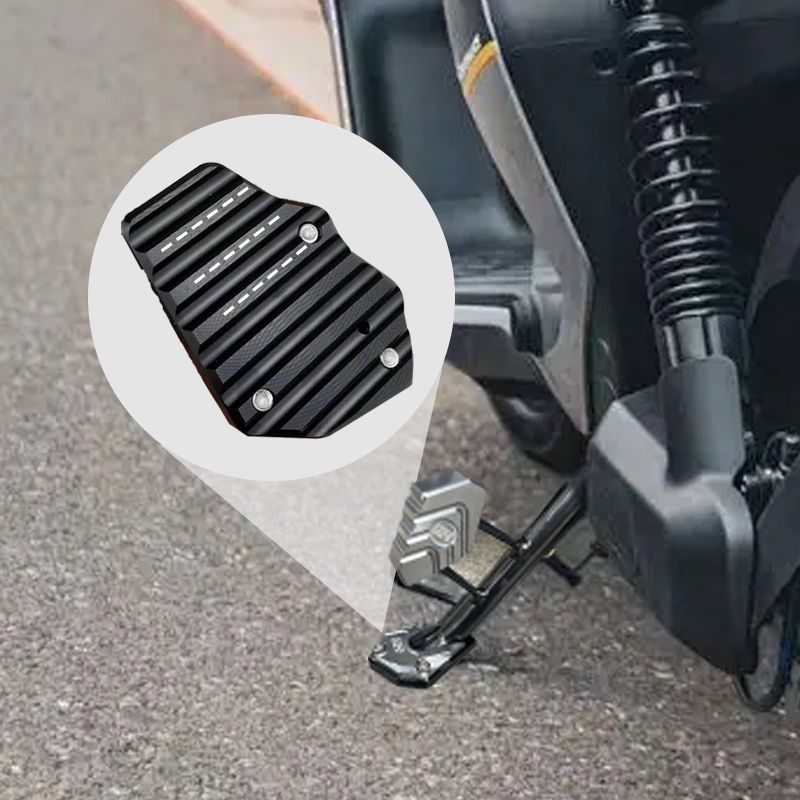 Kalsten | STABILIRIDE – Aluminum Motorcycle Kickstand Pad for Secure Parking