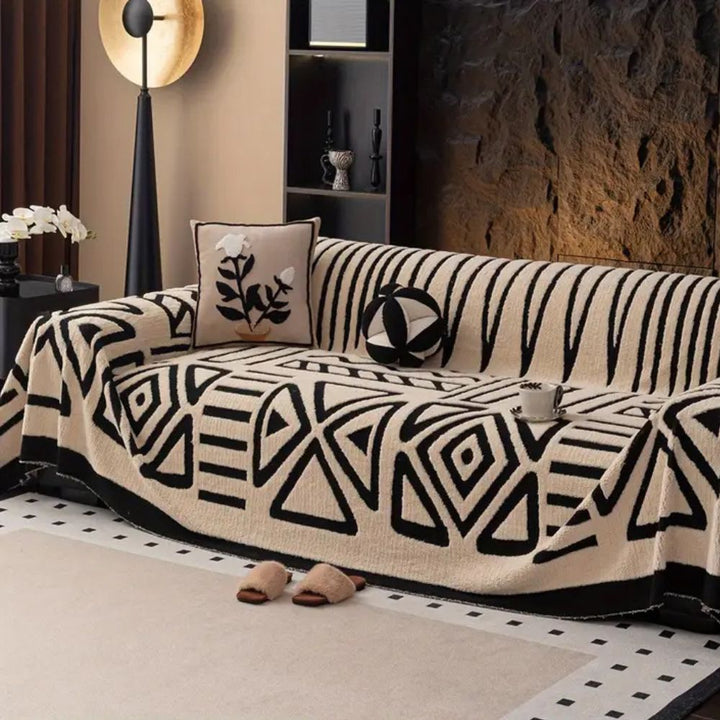 Modern Geometric Cotton Sofa Cover Noxord