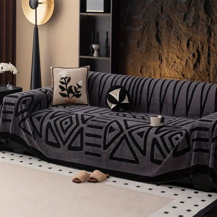 Modern Geometric Cotton Sofa Cover Noxord