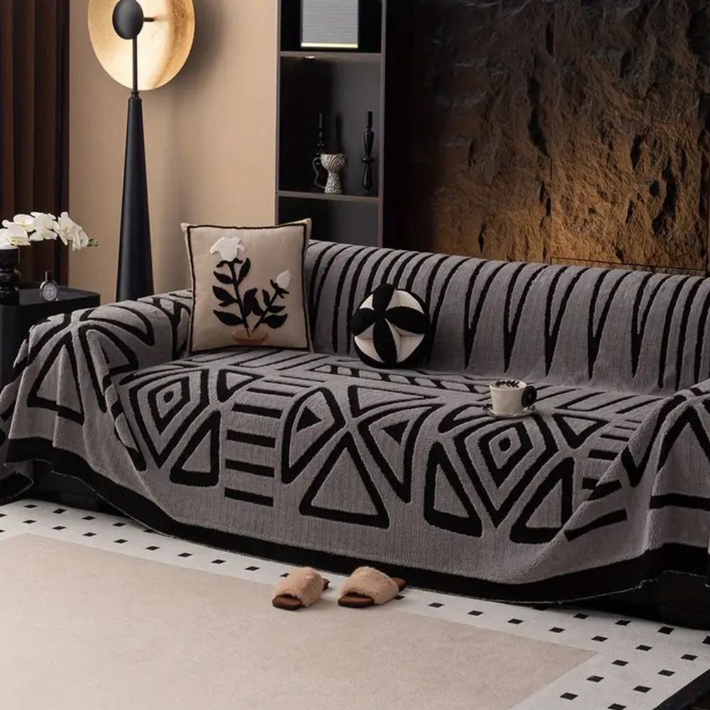 Modern Geometric Cotton Sofa Cover Noxord