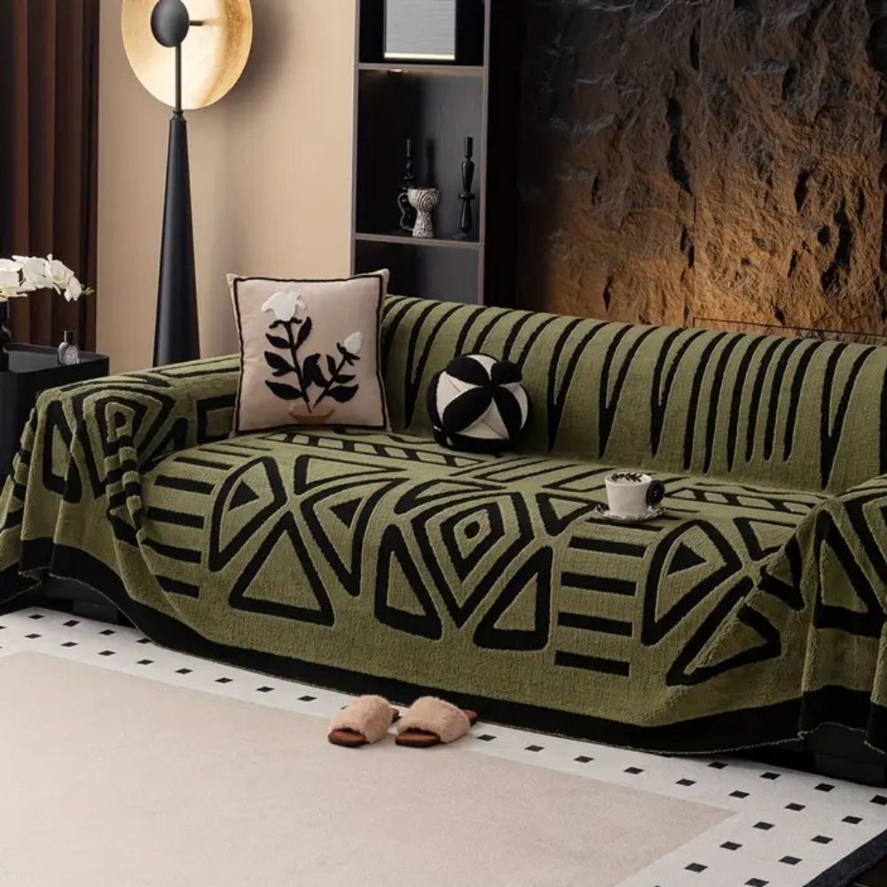 Modern Geometric Cotton Sofa Cover Noxord
