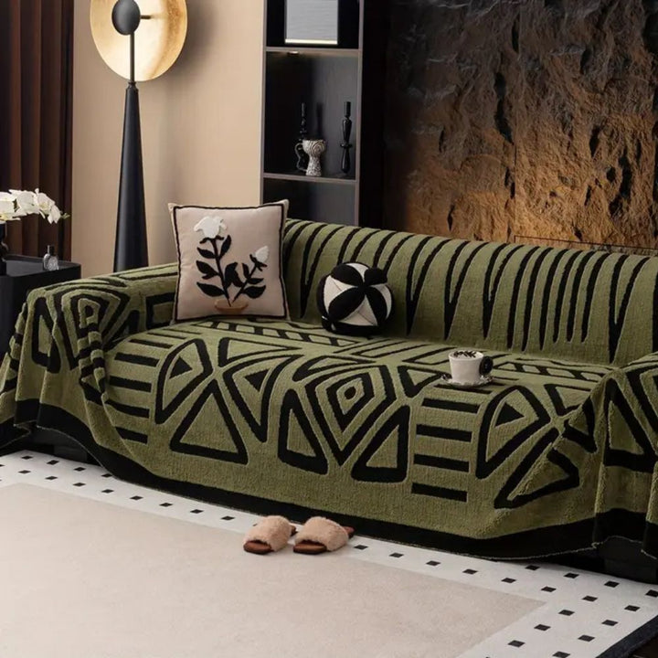 Modern Geometric Cotton Sofa Cover Noxord