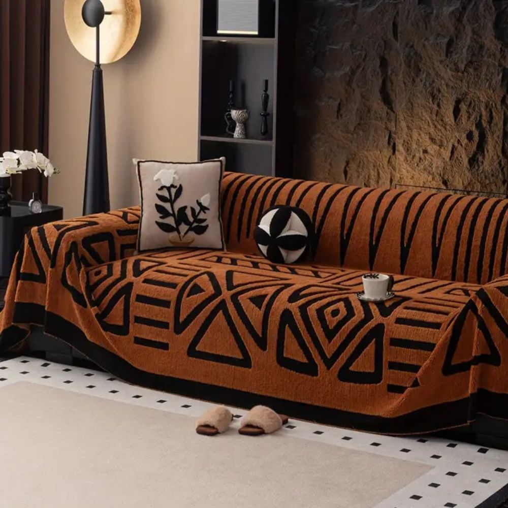 Modern Geometric Cotton Sofa Cover Noxord