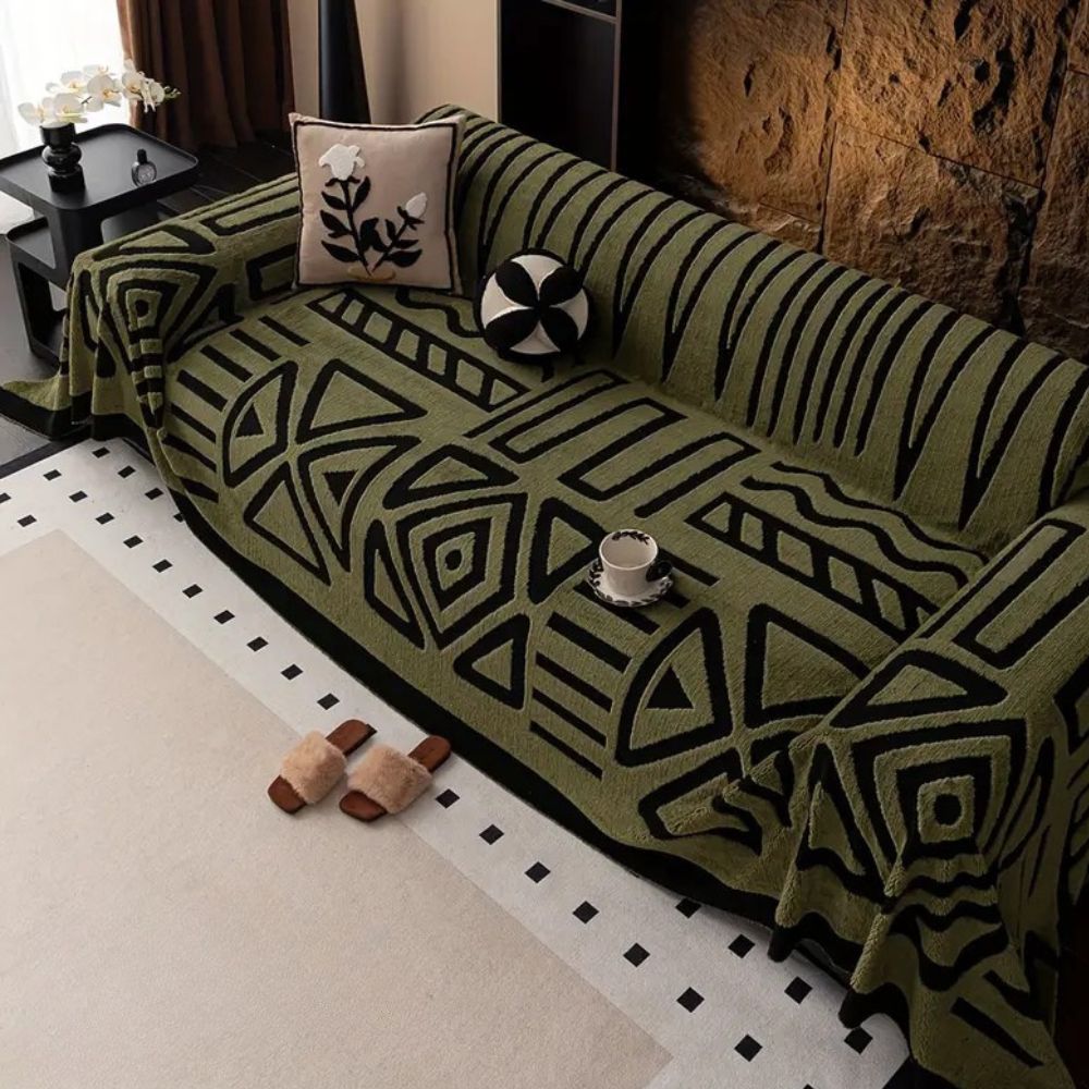 Modern Geometric Cotton Sofa Cover Noxord
