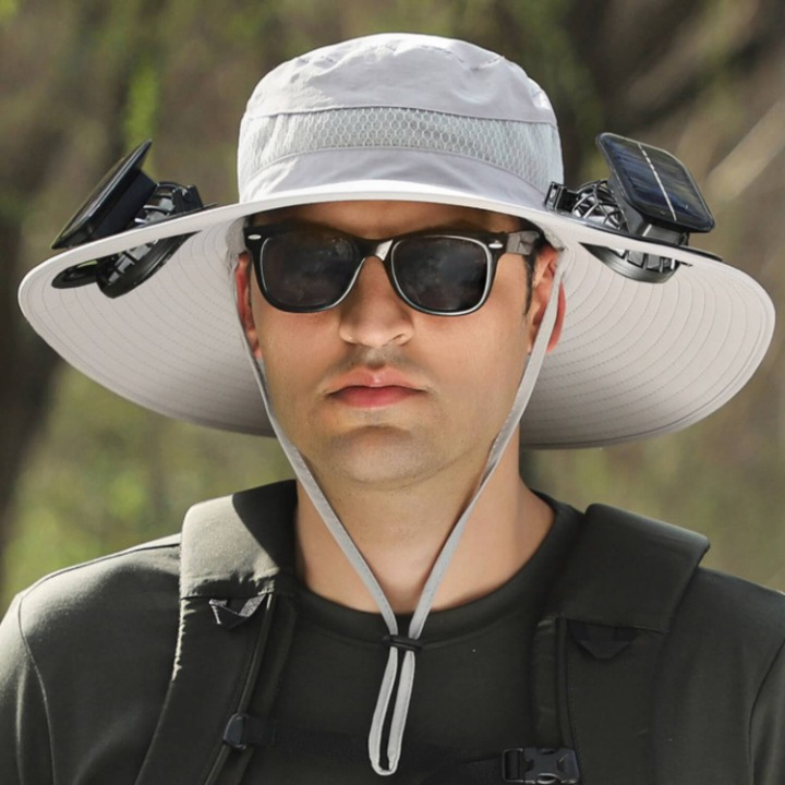 Solar energy hat with fan and UV protection - SolarCool VentiHat | Kalsten
