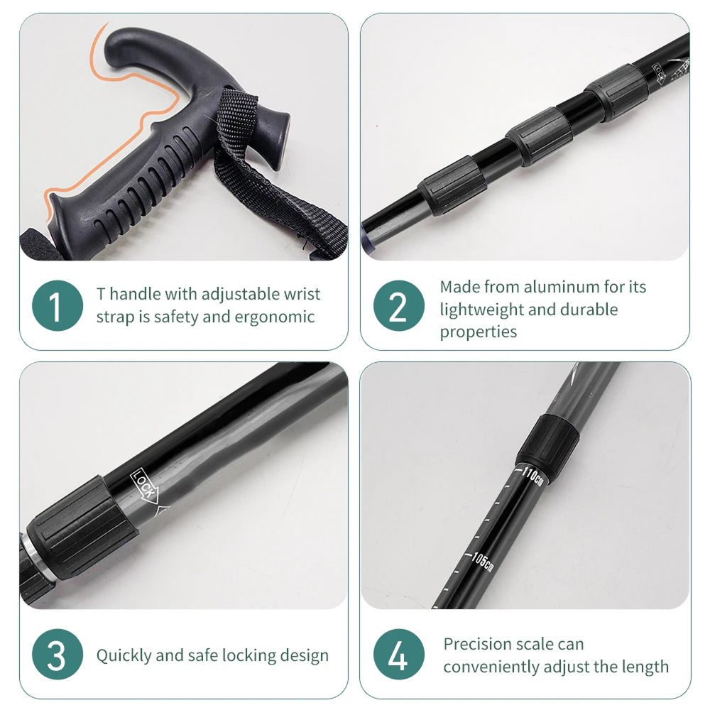 TrekPixin trekking poles adjustable T-grip | Kalsten