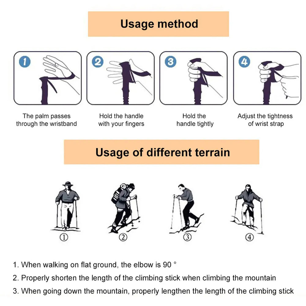 TrekPixin trekking poles adjustable T-grip | Kalsten