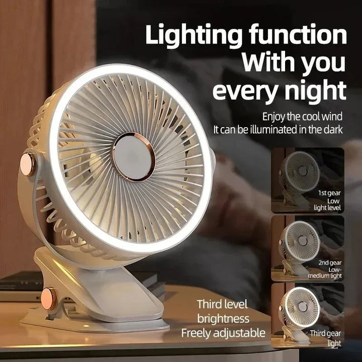 8000mAh Clip-on Fan 3 Speed Quiet Rechargeable Desktop Portable Air Circulator Wireless Fan | Kalsten