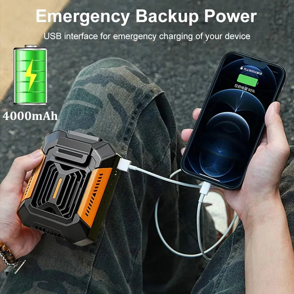 Portable Waist Clip Fan | USB Rechargeable Hanging Fan for Outdoor, Camping, Running, Sports | Kalsten