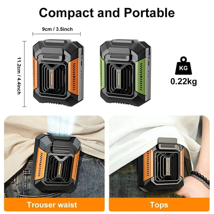 Portable Waist Clip Fan | USB Rechargeable Hanging Fan for Outdoor, Camping, Running, Sports | Kalsten
