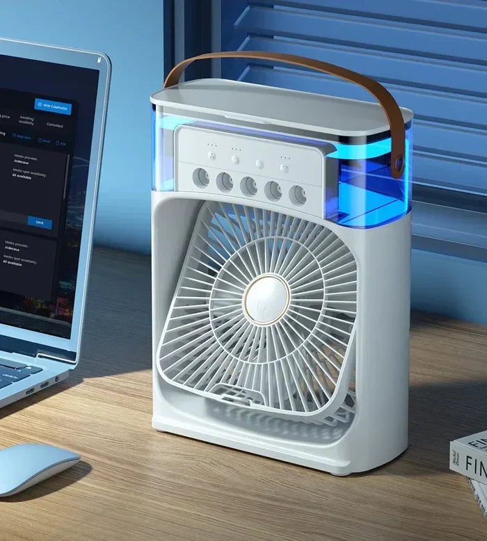Ultra-Koelende Draagbare IJsnevel Ventilator - LED-Lichten - Unieke Krachtige Koeling-Fans-De Bazelaar