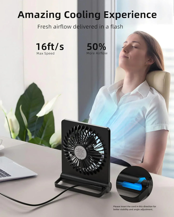Ultra Quiet USB Desk Fan - Powerful - Compact - Energy Efficient | Kalsten