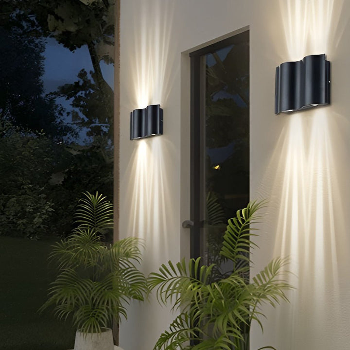 Modern Black LED Outdoor Wall Sconce Noxord