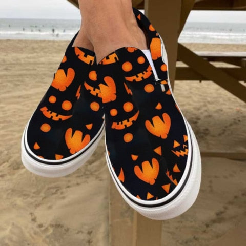 Kalsten | Casual slip-ons made of canvas with skull