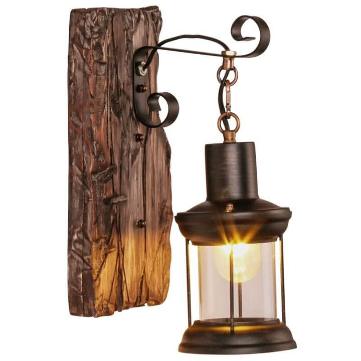 Veritas Modern Glass & Wood LED Wall Lamp