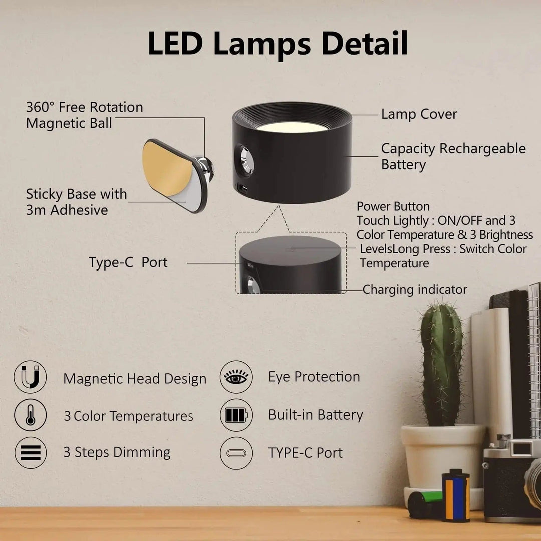 Rechargeable Battery Wall Lamp – Wireless