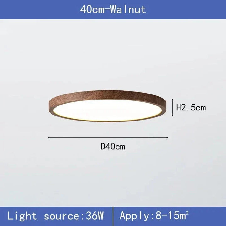 Ultrathin Wood-Design LED Ceiling Lamp