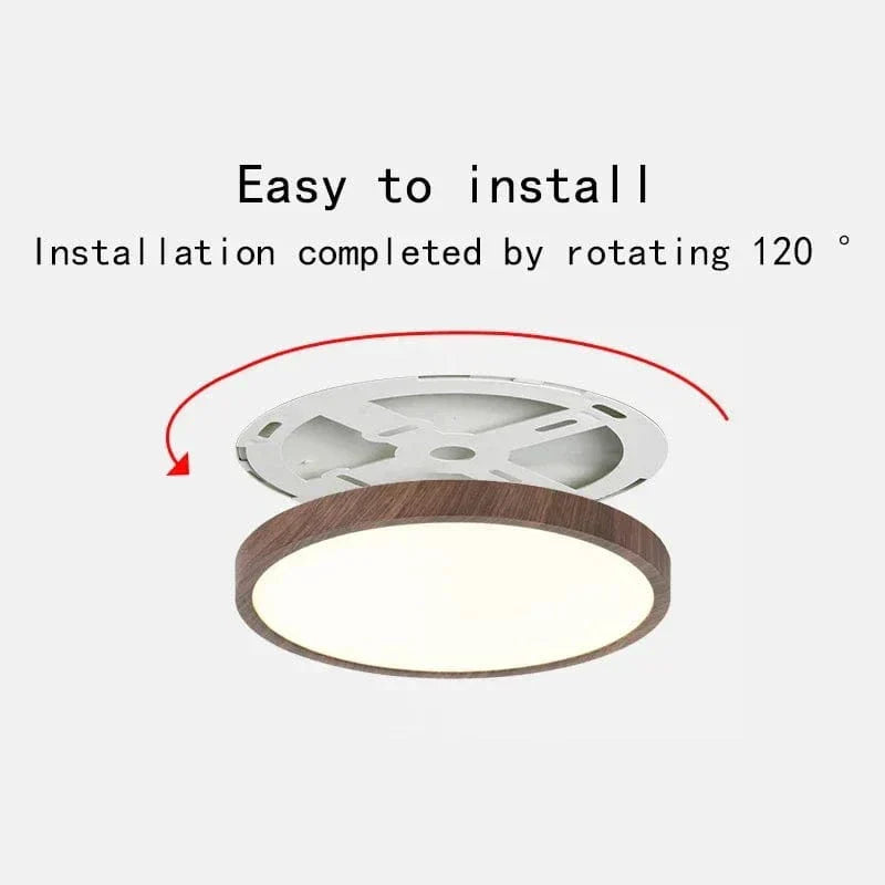 Ultrathin Wood-Design LED Ceiling Lamp