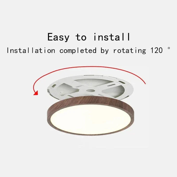 Ultrathin Wood-Design LED Ceiling Lamp