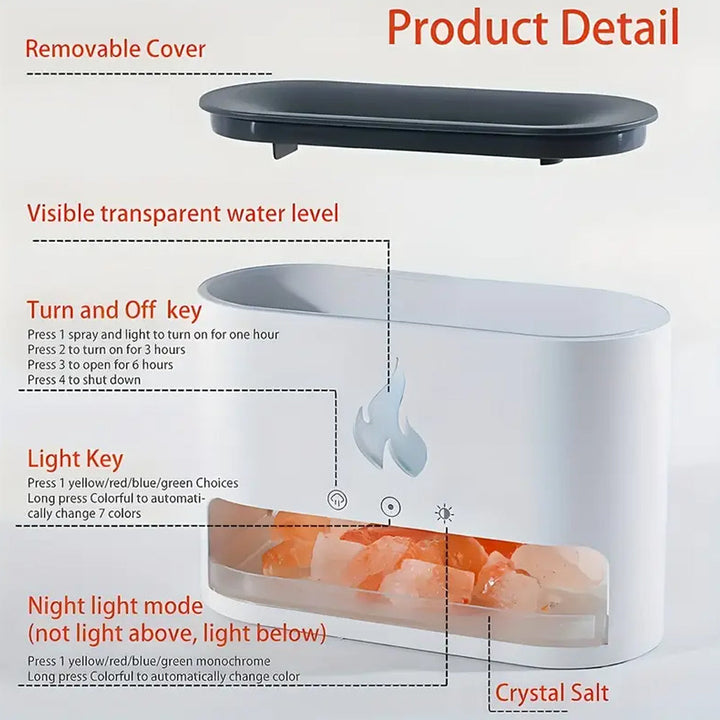 Vulkan Air Humidifier & Aroma Diffuser 240 ml with Crystal Salt | Kalsten