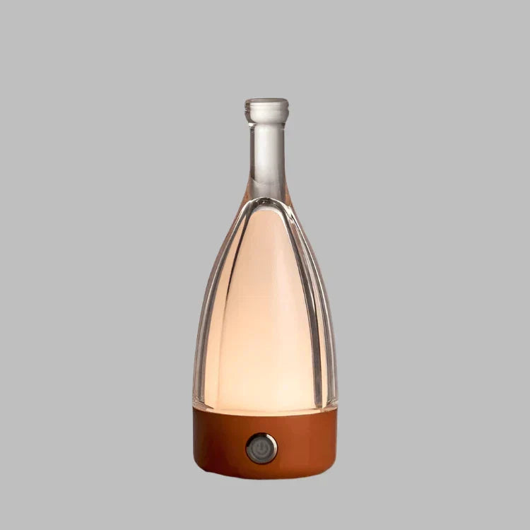 Stylish wine bottle table lamp - Rechargeable with dimmable light Kalsten
