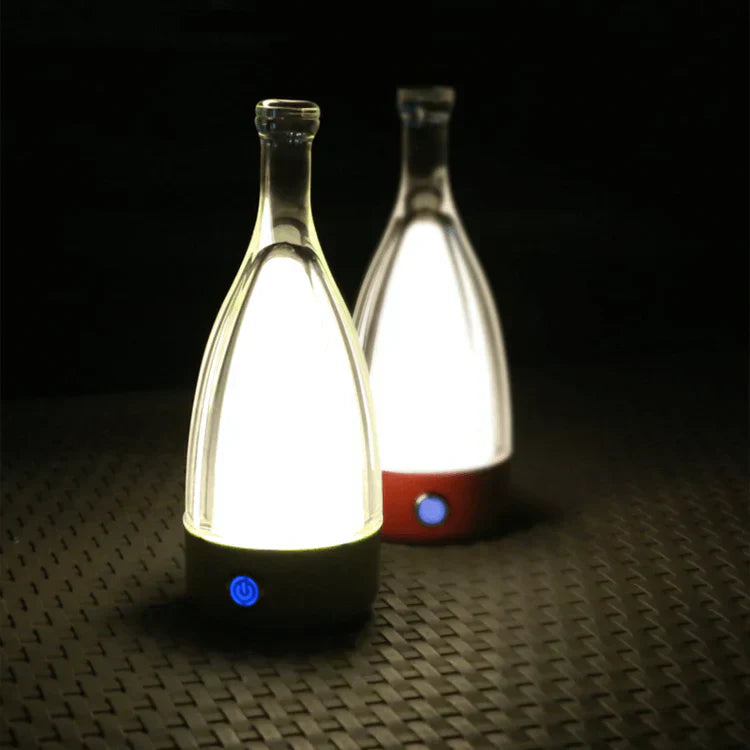 Stylish wine bottle table lamp - Rechargeable with dimmable light Kalsten
