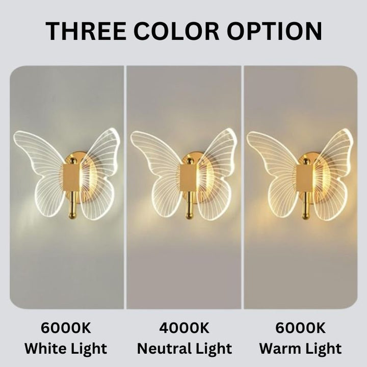 FloraVyne LED Wall Light – Butterfly-shaped design lamp with 3 light modes energy-saving and elegant | Noxord