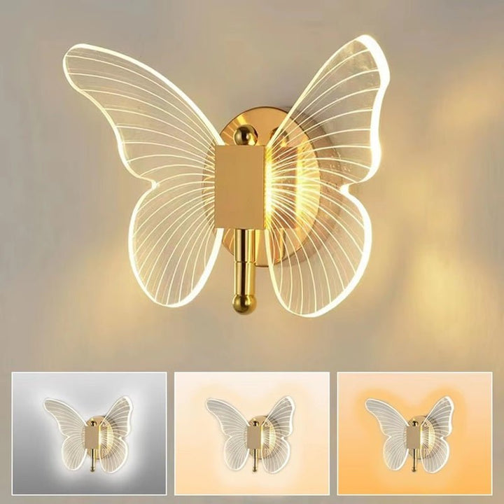 FloraVyne LED Wall Light – Butterfly-shaped design lamp with 3 light modes energy-saving and elegant | Noxord