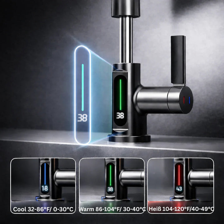Pull-out kitchen faucet with LED & 5 spray modes | Kalsten