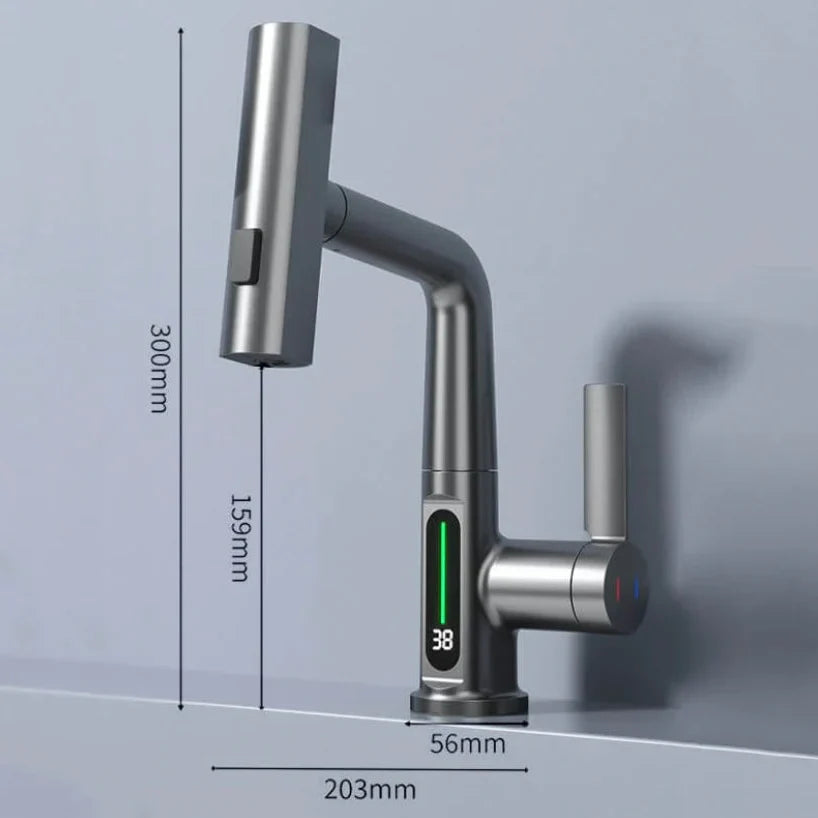 Pull-out kitchen faucet with LED & 5 spray modes | Kalsten