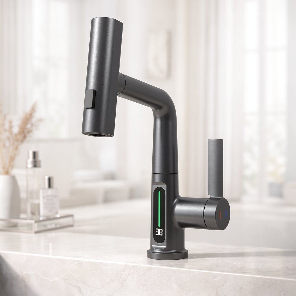 Pull-out kitchen faucet with LED & 5 spray modes | Kalsten