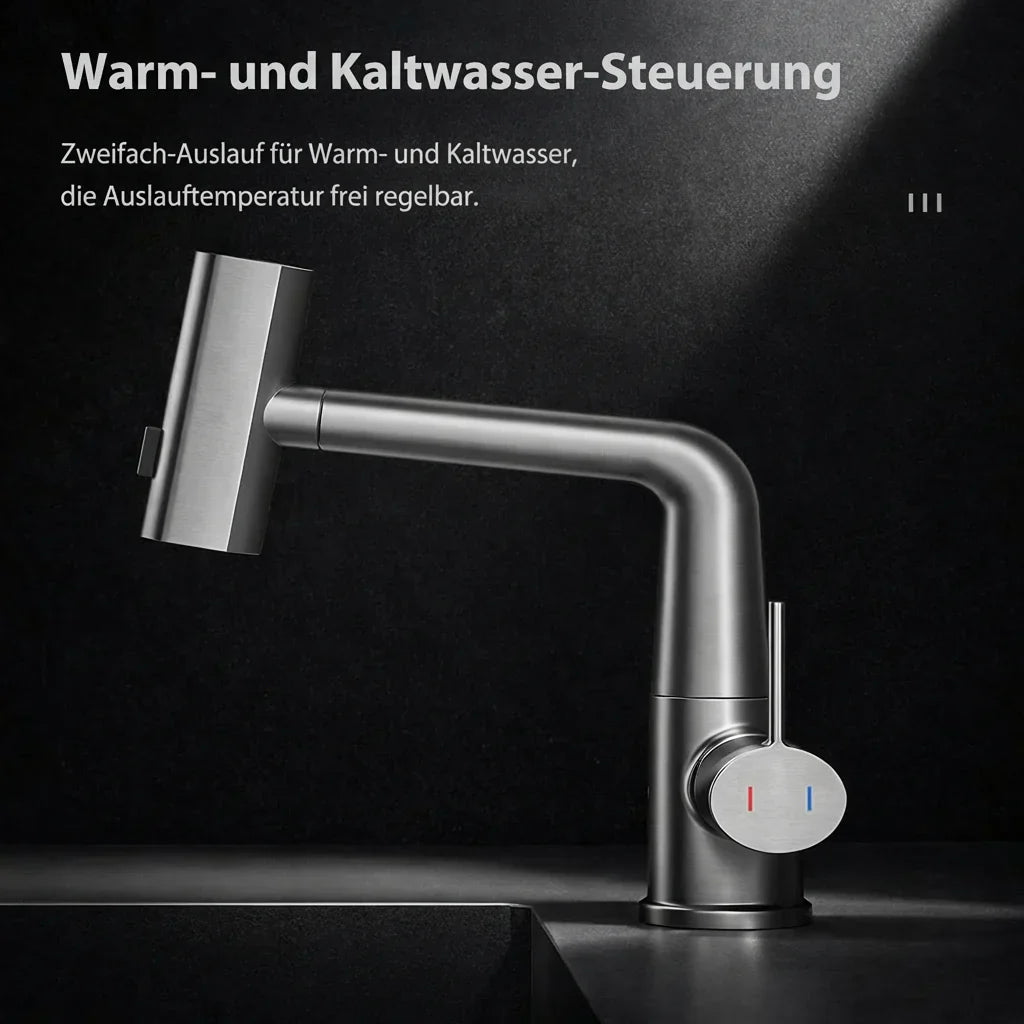 Pull-out kitchen faucet with LED & 5 spray modes | Kalsten