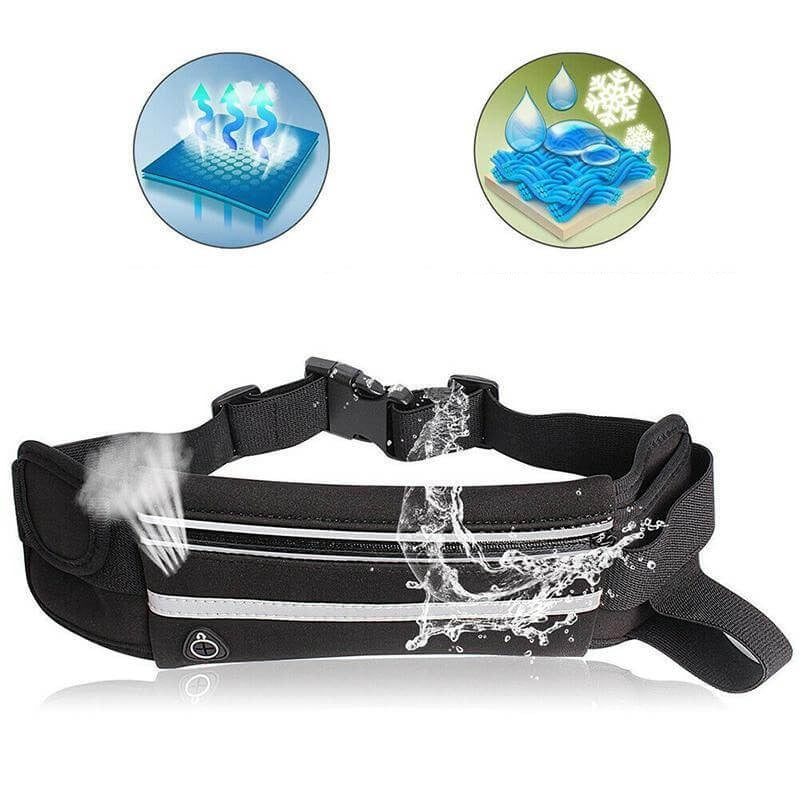 Water-Resistant Running Waist Belt – 1+1 FREE Fitness & Travel Storage Pack | Kalsten