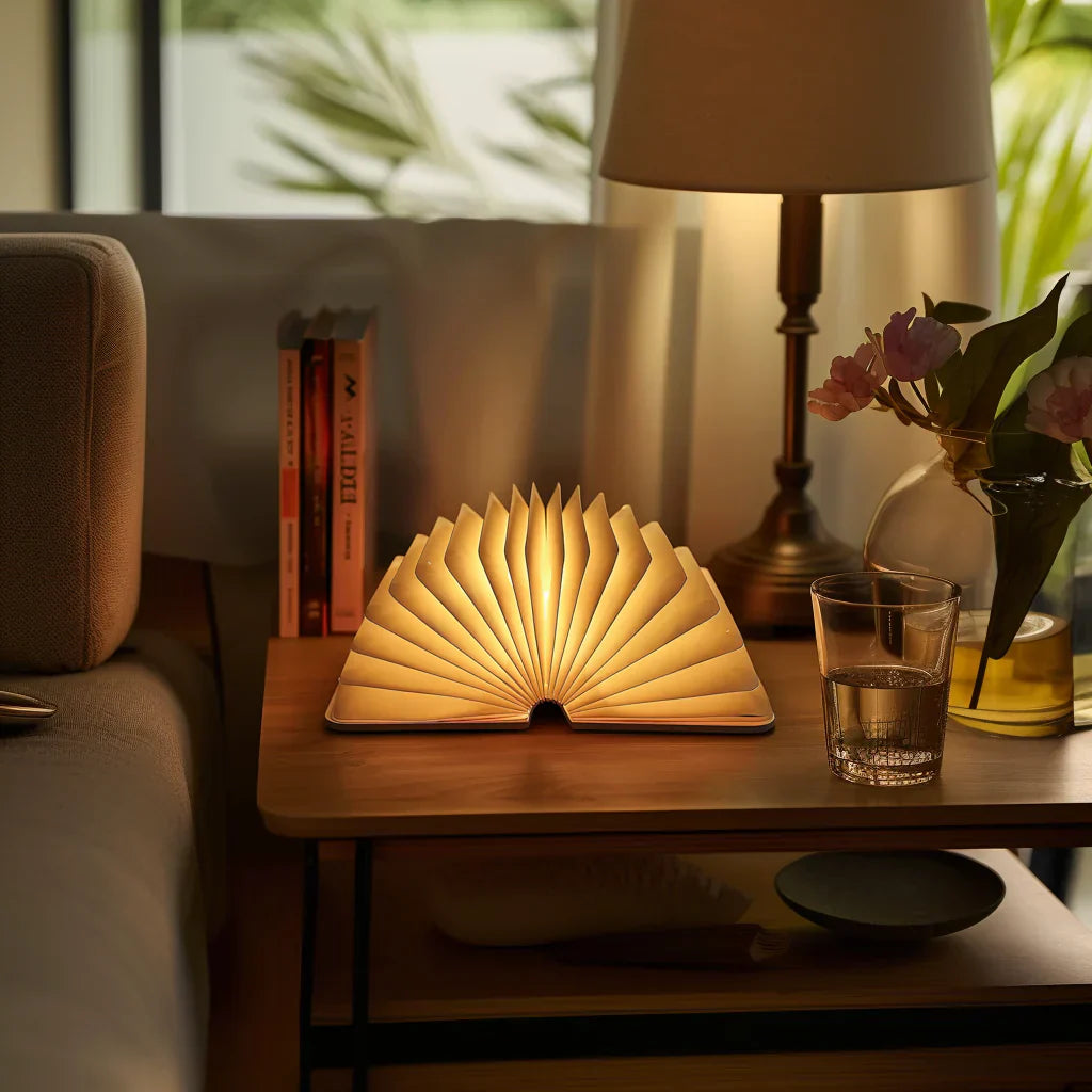 Foldable Wooden LED Book Table Lamp Noxord