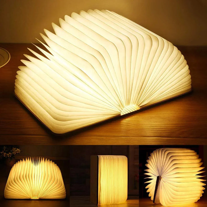 Foldable Wooden LED Book Table Lamp Noxord