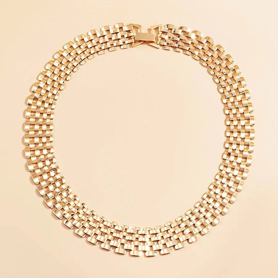 Kalsten | Wide Flow Flat Chain Choker Necklace