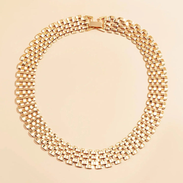 Kalsten | Wide Flow Flat Chain Choker Necklace
