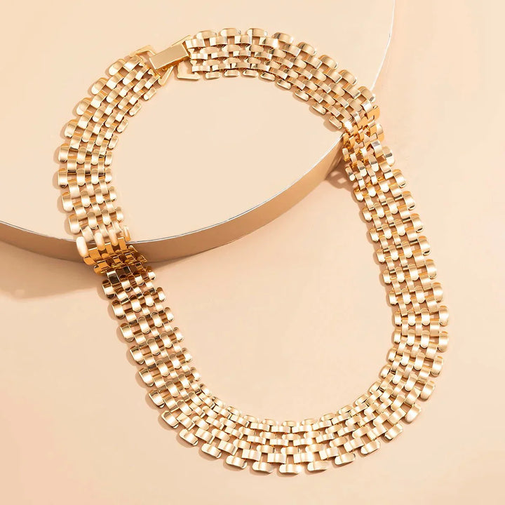 Kalsten | Wide Flow Flat Chain Choker Necklace
