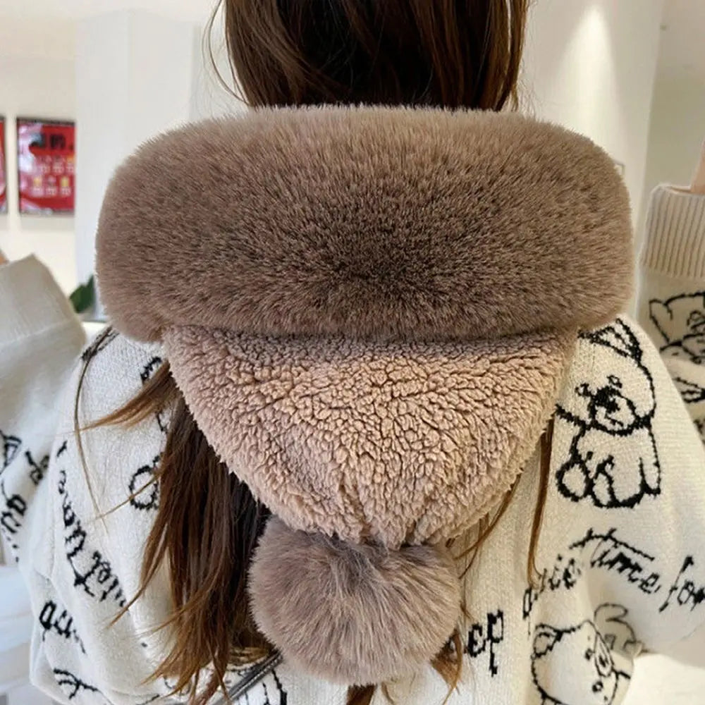 Winter Faux Fur Hat Scarf Set Noxord